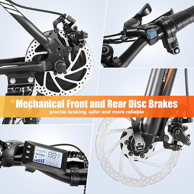ANCHEER Electric Bike for Adults, [Peak 750W Motor] Electric Mountain Bike, 26" Sunshine Ebike, 55 Miles 20-22MPH Electric Bicycle with 48V/374Wh Battery, 7/21Speed, UL2849 Compliant