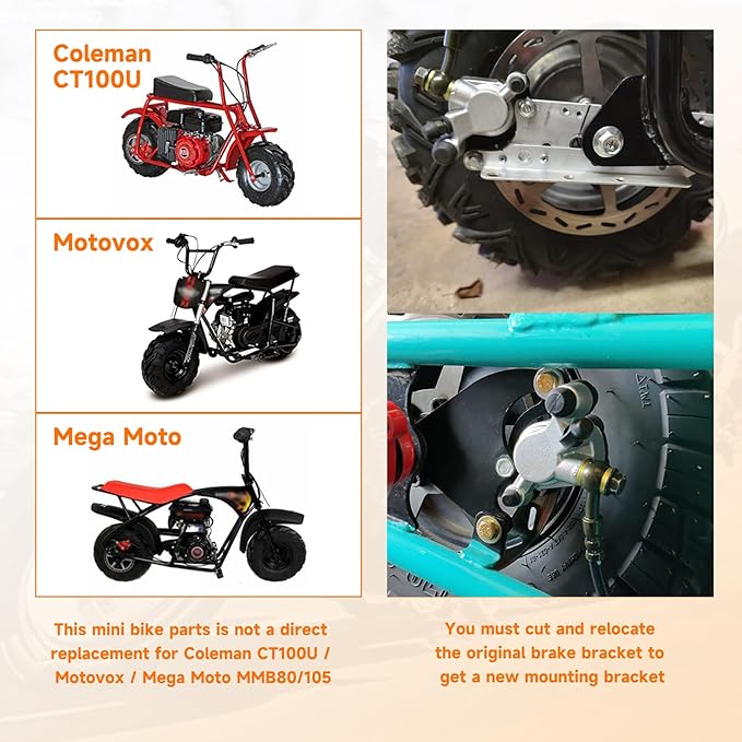 FVRITO 50 Inch Upgraded Left Hydraulic Disc Hand Brake Master Cylinder Caliper Assembly for 97cc 2.8HP Baja Doodle Bug DB30 Blitz Dirt Bug Racer Mini Bike Motorsports Go Karts