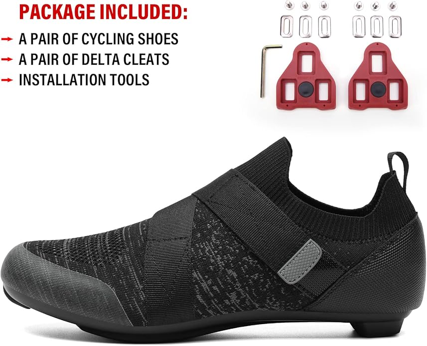 Unisex Cycling Shoes Compatible with Peloton Bike & SPD Indoor Road Riding Biking Bike Shoes with Delta Cleats Included for Men Women