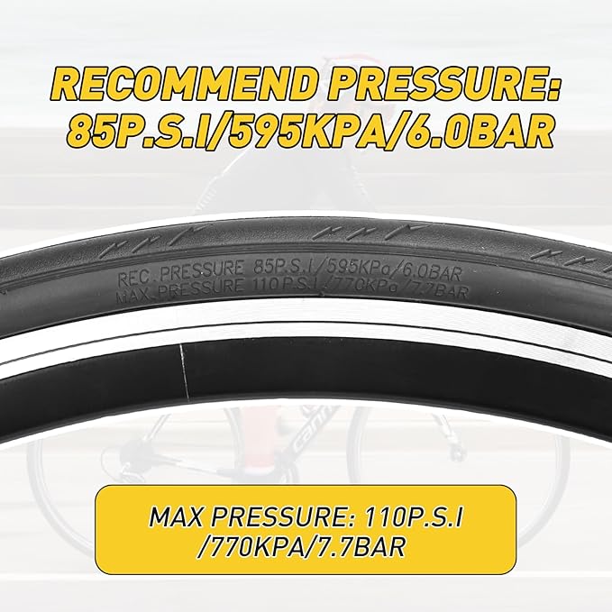 WEEROCK Two Pack 700C Road Bike Tire 700 X 25/700 X 28 Racing Bicycle Tire with 2 Pack Inner Tubes 45mm Presta Valve, Replace Bike Tyres, Black