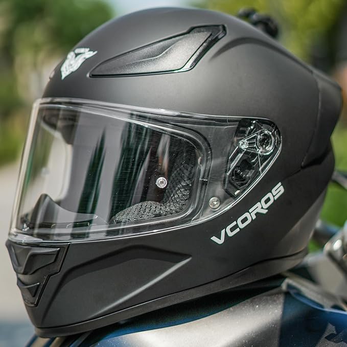 VCOROS Motorcycle Full Face Helmet for Unisex-Adults DOT Approved WS-609 Motorbike Street Bike Racing Helmets