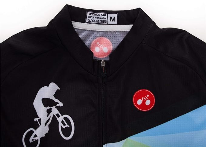 Men Cycling Jersey Skull Bike Short Sleeve Tops Quick-Dry Reflective 3-Pockets S-3XL