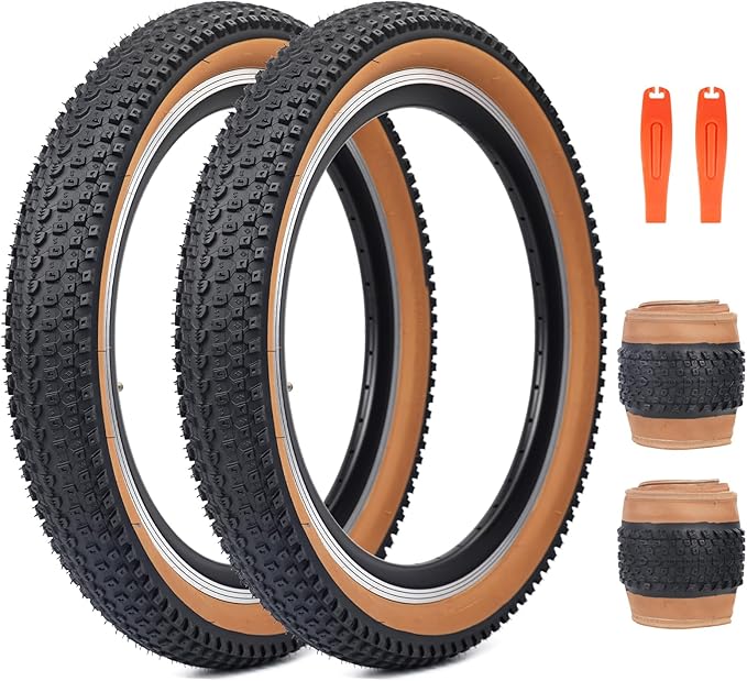 ZUKKA Bike Tire 20/24/26/27.5/29 x 2.125 Bike Tire 2 Pack Mountain Bike Tire Folding Replacement Tire for MTB Mountain Bike, Kids