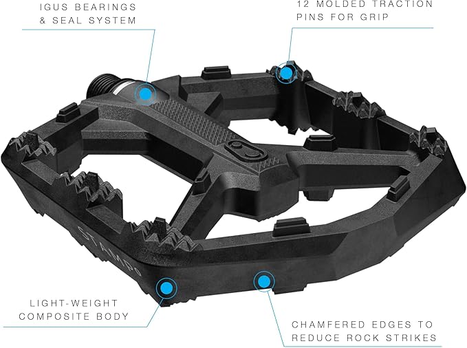 Crankbrothers Stamp Flat MTB Pedals - Size-Specific, Lightweight, Versatile, Durable Bike Pedals