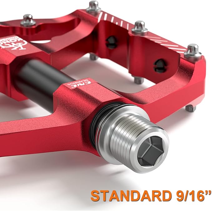 Mountain Bike Pedals with 3 Seal Bearing - 9/16" MTB Pedals Platform Lightweight - Non-Slip Bicycle Pedals for BMX MTB