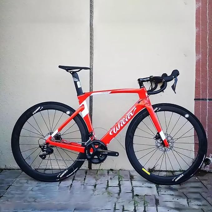 Superteam Carbon Wheelset 700c Rim V Brake 50mm Depth 25mm Width Road Bike Wheels Matte Finish, Tubeless Ready Support for 8-12 Speed Clincher & Tubeless