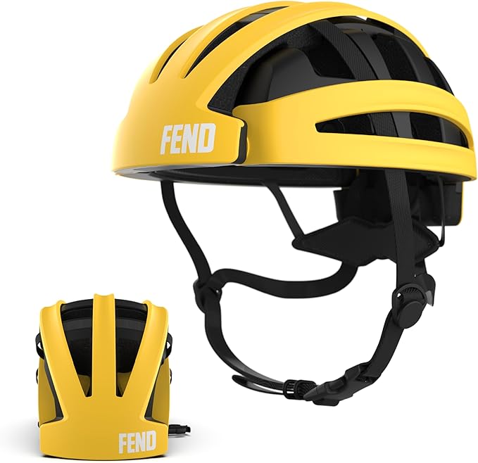 FEND One Foldable Bike Helmet – Patented Smart-Fold 50% Compact Design, Award-Winning Safety CPSC/EN1078 Certified, for Adults, Commuters, E-Bikes, Scooters