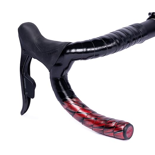 GUEE SL Speed Road Bike Handlebar Tape – Premium PU Leather, Microtex Structure, Shock-Absorbing Foam, Ultra-Light 30g, Anti-Slip Racing Grip (2 Rolls, Plasma Red)