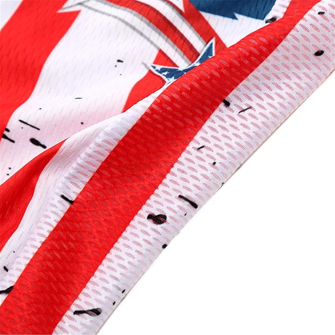 JPOJPO USA Cycling Jersey Men Short Sleeve Bike Shirts Biking Jersey Summer American Bicycle Tops with 3 Pockets Reflective