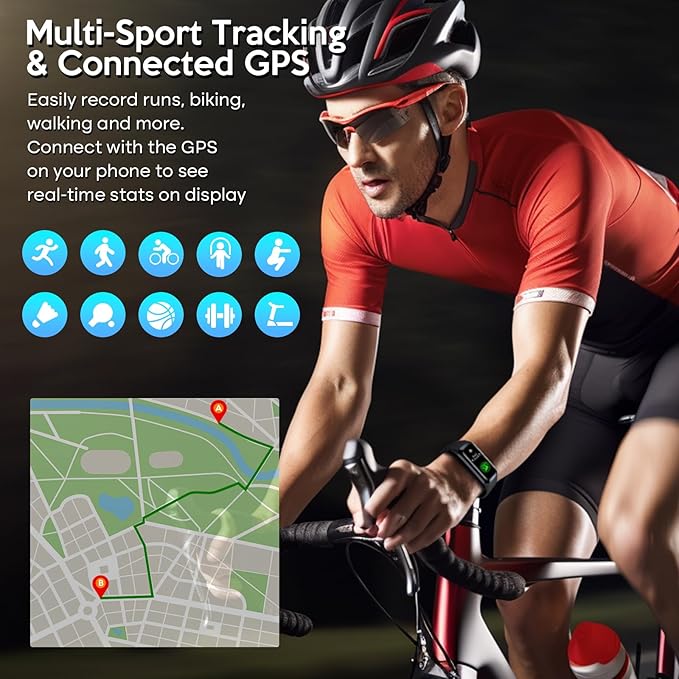Fitness Tracker,2026 Smart Watch with Blood Pressure Heart Rate & Sleep Monitor IP67 Waterproof Step Calorie Counter Pedometer Fitness Activity Health Watch for Android iOS Phone Men Women