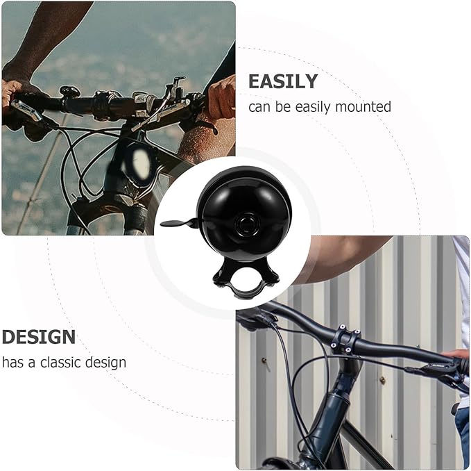 Vaguelly Vintage Bicycle Bell Double-Sided Metal Bike Bell Loud Ringing Anti-Loss for Road and Mountain Bikes with Portable Handlebar Mount