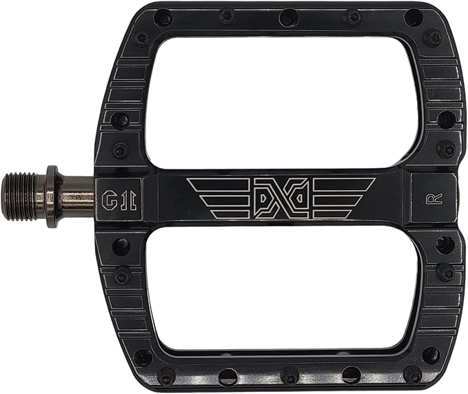 PDX G11 Mountain Bike Pedal MTB Pedal Large Concave Platform Machined Aluminum Polished Bicycle Non-Slip Pedals 9/16 Chromoly Spindle Smooth Ball Bearings