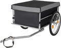 Aluminum Bicycle Trailer, Foldable Bike Cargo Trailer with Universal Hitch, 20'' Wheels, Removable Cover, Folding Frame Quick Release, Ebike Trailers for Camping, Groceries, 120 LBS Capacity, Black