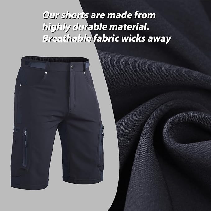 Ally Mens Mountain Bike Shorts 4D Padded Baggy Bicycle Cycling Biking Bike Shorts Lightweight Loose-fit