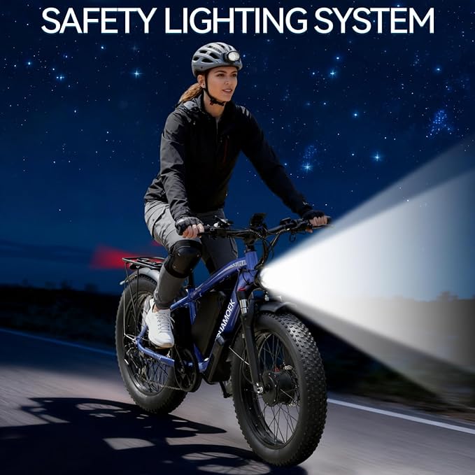 9000W-Peak 52V 34Ah 1768Wh Battery Dual-Motor-Ebike for Adults, 42-46MPH 105 Miles Range Fast-Ebike-Dual-Motor-Electric-Bike,24"*4.0" Men Fat-Tire-Electric-Bicycle Lockable Suspension