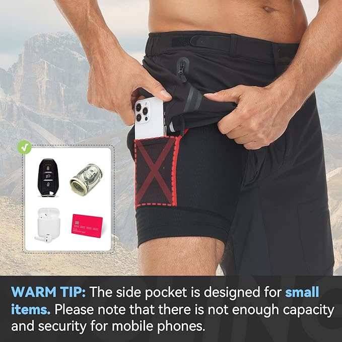 baleaf Men's Cycling Underwear 4D Padded Bike Shorts Pocket Mountain Bike Liner Bicycle Gear