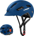 LUMDEER NEUBOZ Hat Bike Helmet for Adults - Certified Bicycle Helmet with Light & Visor, Durable Commuter Ebike Helmet for Men Women