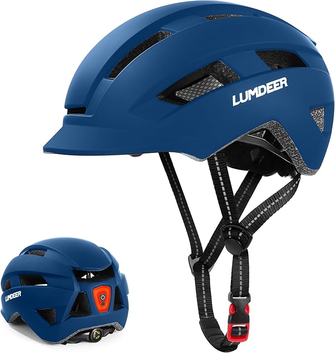 LUMDEER NEUBOZ Hat Bike Helmet for Adults - Certified Bicycle Helmet with Light & Visor, Durable Commuter Ebike Helmet for Men Women