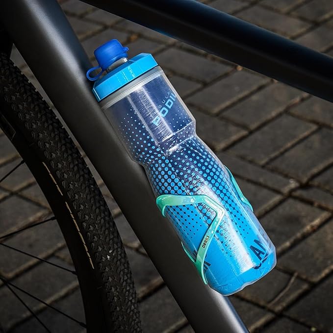 Corki Cycles Heavy Duty Bike Water Bottle Holder, Lightweight Aluminum Cage Shockproof Design for Road Mountain Gravel Bikes, Holds 18-30 oz, 1-Pack Colorful Aqua