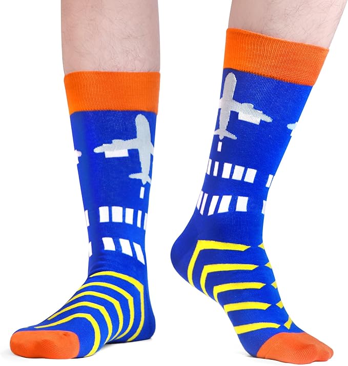 WeciBor Men's Dress Funny Crazy Colorful Novelty Combed Cotton Crew Socks 12 Pack - Size 7-10/10-13/13-15