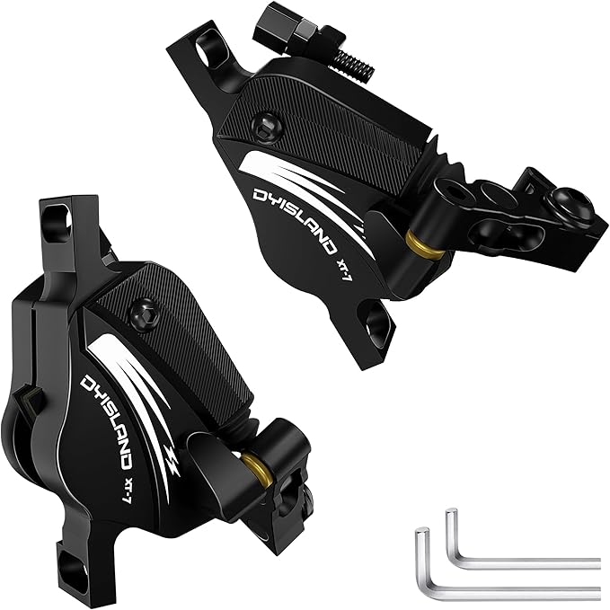 XT-7 Hydraulic Disc Brakes Calipers,Line Pulling/Cable Actuated Front & Rear Brake Calipers for MTB/Mountain Bike/E-Bike.