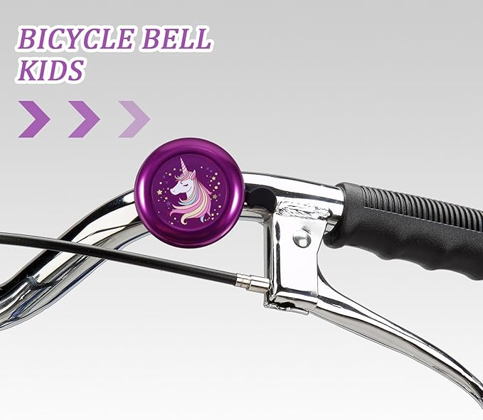 Kids Unicorn Bicycle Bell - Loud Clear Sound for Girls Bikes Fun Cartoon Handlebar Bell Easy to Install Unique Accessories for Kids and Scooters