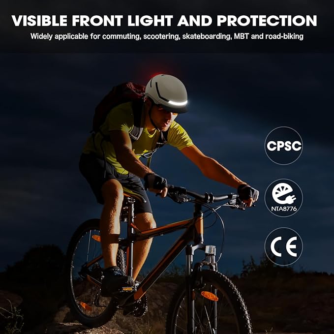Shinmax Bike Helmet with Turn Signals, NTA Certified up to 45km/h, Bicycle Helmet for Men Women with USB Rechargeable Rear Light, Viser, Cycling Helmet for E-Bike & S-Pedelec,Scooter, Commuter, Adults