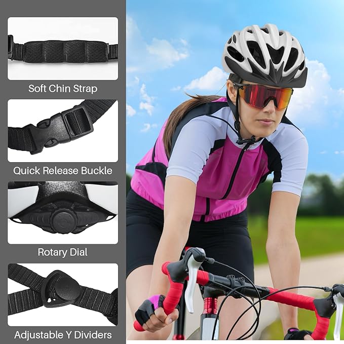 Bike Helmet for Adult Men and Women, Suggested Fit 21.6 to 24inch, Removable Liners, Lightweight Road Mountain Cycling Safety Sports Helmets with Detachable Visor