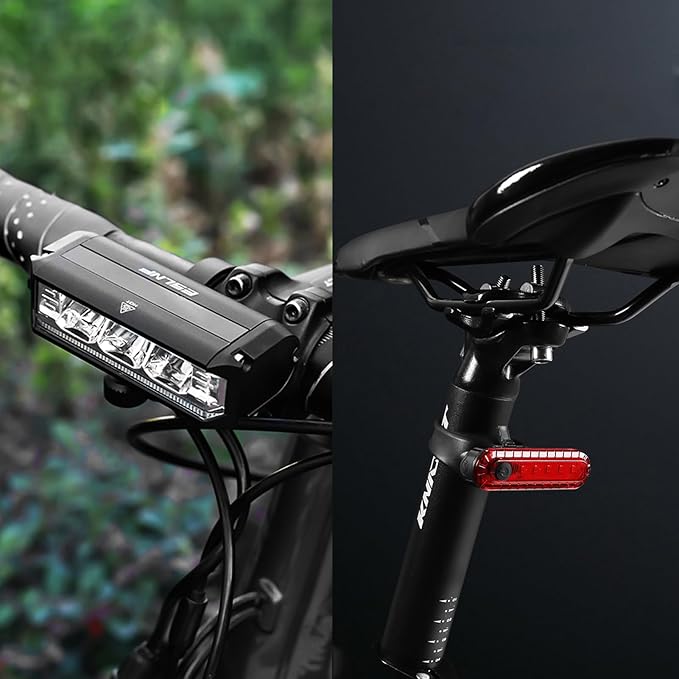 Bike Light Set for Night Riding,Bright LED Bicycle Light High Beam Low Beam,USB Rechargeable Bicycle Headlight Set,Waterproof Bike Headlight and Taillight for Adult Kid Mountain