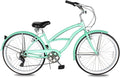 MICARGI 24/26 Inch Adult Cruiser Bicycle Hybrid Bike 1/7 Speeds Commuter Bike for Women, Men, Seniors,Step-Through or Step-Over Bike Steel Frame Multi Colors Style