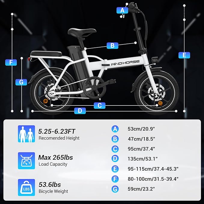 SEHOMY 2-Seat Electric Bike for Adults 630W Peak Motor, 25MPH Folding Ebike, 16" Adults Electric Bicycles with 30° Uphill, 288WH Removable Battery, 35 Miles Long Range, Commuter E Bikes Teens 14+