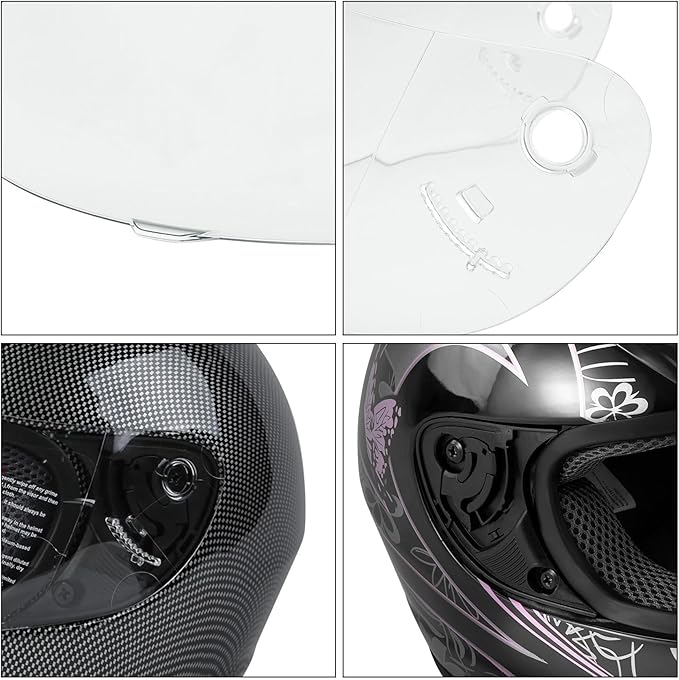 TCMT Clear Replacement Motorcycle Scooter Flip Up Full Face Helmet Visor Shield For TCMT Adult Full Face Helmet Anti-fog treatment Anti-UV treatment Anti-scratch treatment