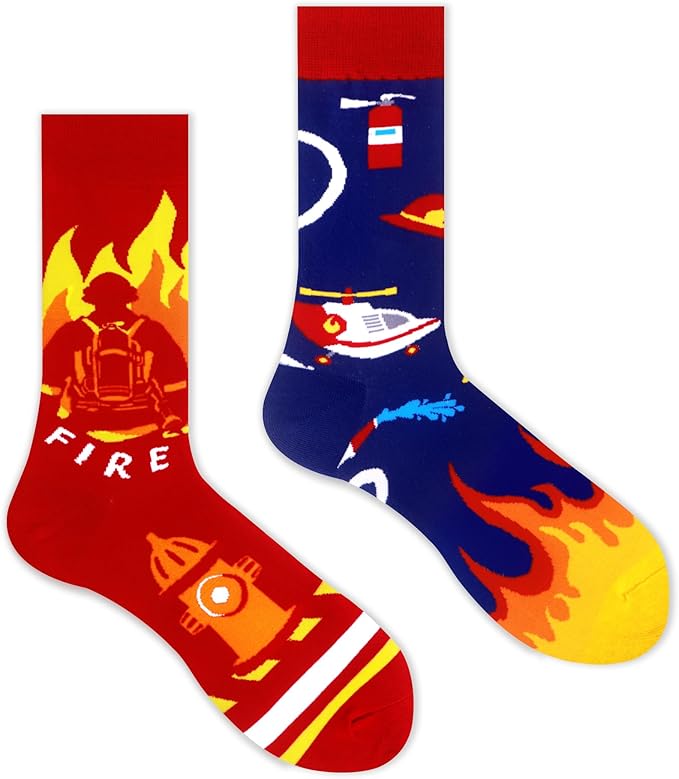 WeciBor Men's Dress Funny Crazy Colorful Novelty Combed Cotton Crew Socks 12 Pack - Size 7-10/10-13/13-15