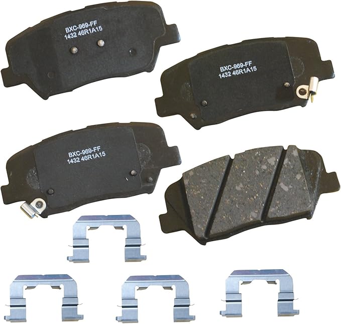 Bendix Premium SBC1432 Ceramic Front Brake Pads for Hyundai Azera 2017-2012, Santa Fe 2010, Santa Fe 2012, Santa Fe Sport 2016-2013, Santa Fe XL 2014-2013, Kia Rondo 2017-2014, Sorento 2014-2011