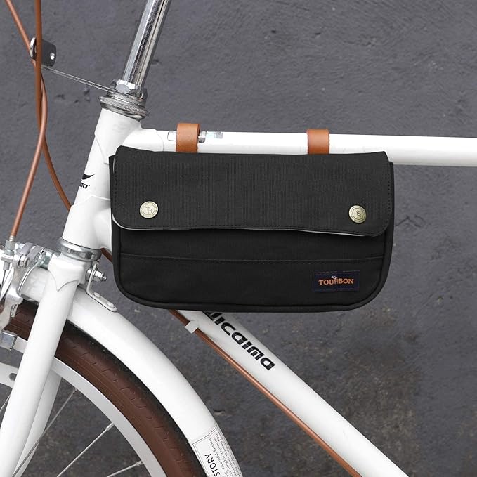 TOURBON Bike Handlebar Bags, Bike Bags, Waterproof Canvas