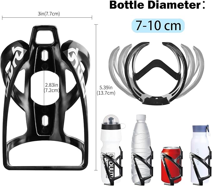 Bike Bottle Holder & Cage - Ultralight Plastic, BPA-Free 25oz Water Bottle for MTB & Road Bikes