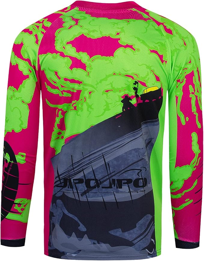 Men's Mountain Bike Jersey Long Sleeve Off-Road Clothing Downhill&Motocross Shirts Breathable/Moisture-Wicking Tops
