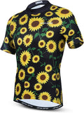 JPOJPO Men's Cycling Jersey Short Sleeved Mountain Bicycle Jerseys Breathable T- Shirt Tops S-3XL