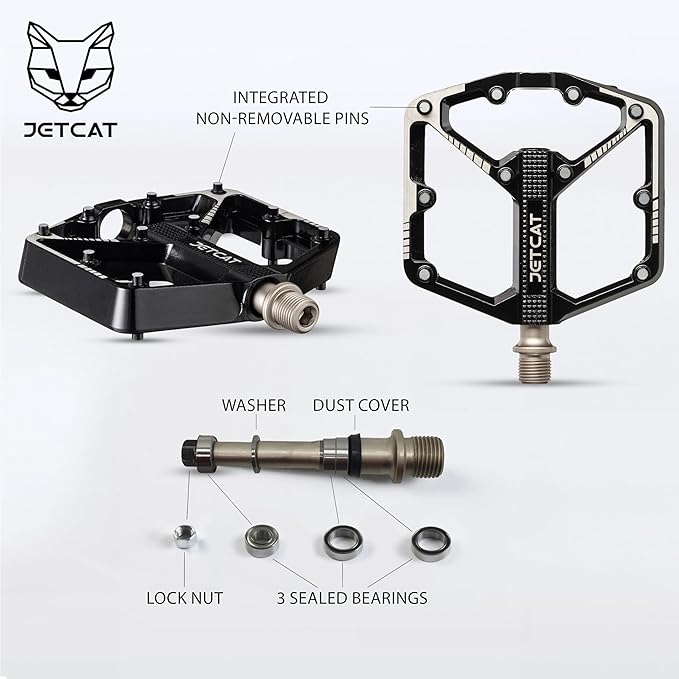 Mountain Bike Pedals Flat - MTB Pedals Flat, Bicycle Pedals, Road Bike Pedals, BMX Pedals, for BMX MTN Road Gravel EBike, Specialized Parts, Adults, Aluminum Metal Stamp 9/16"