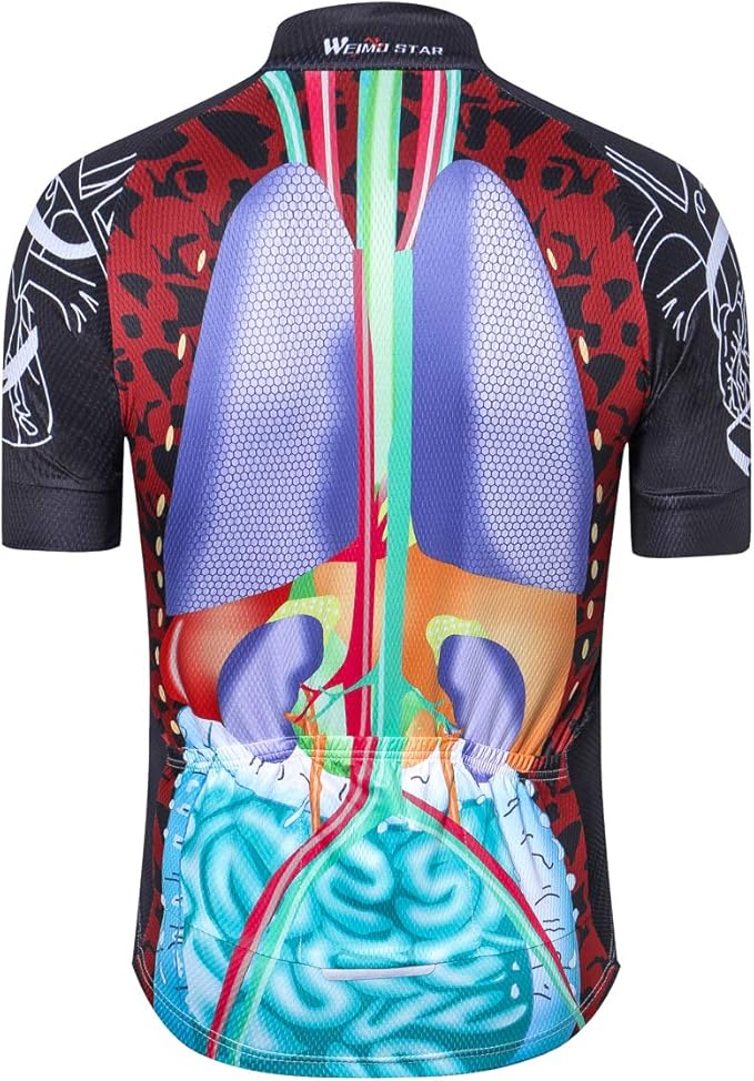 Weimostar Men's Cycling Jersey Short Sleeve Bike Clothing Multicolored Diamond