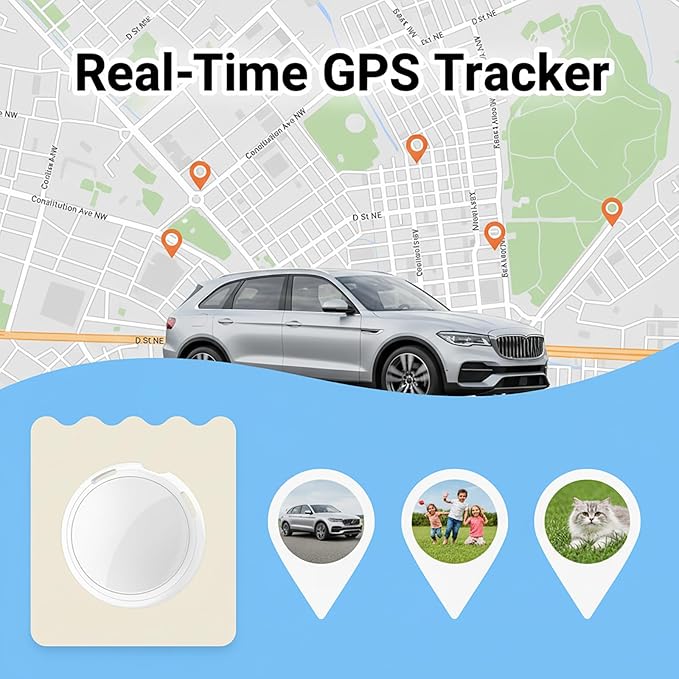 Mini GPS Tracker for Car Work with Apple Find My (iOS Only) Real Time Global Coverage Locator Tracking Devices for Vehicles Hidden Magnetic Case for Kids Dogs Cats Truck No Subscription No Monthly Fee