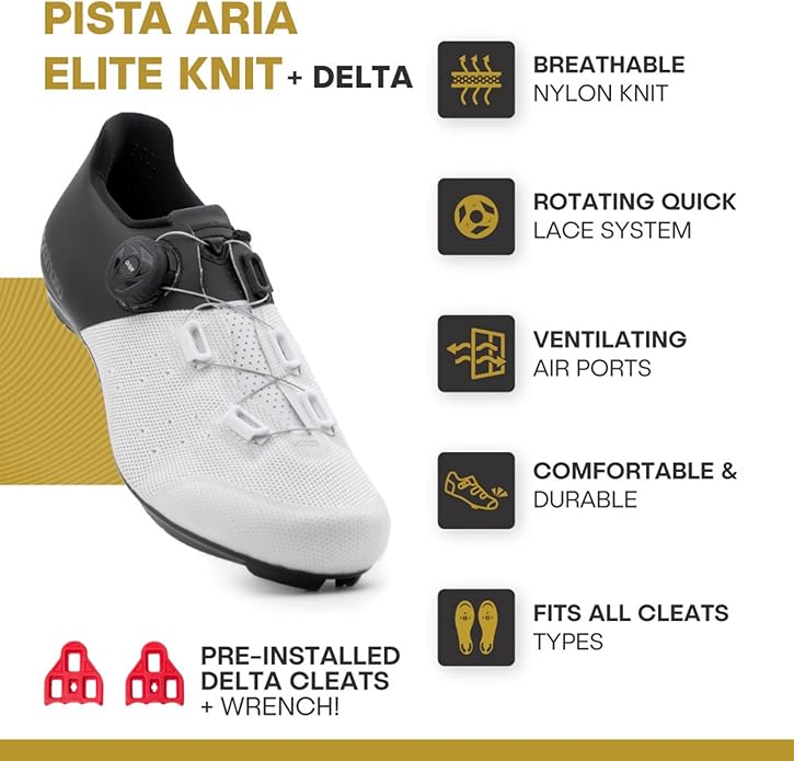Tommaso Pista Elite SPD & Peloton Shoes for Women—Ready to Ride with Peloton Delta Cleat or SPD Cleats for Indoor Bikes—Explore Vareity Cycling Shoes & Bike Accessories