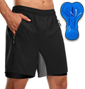 Bikewa Men's Mountain Bike Shorts 3D Padded Loose-fit Riding Biking Cycling Bicycle Biker Shorts for Men Zipper Pockets