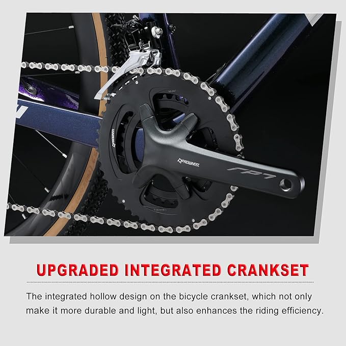 KABON Full Carbon Road Bike, 700C Carbon Fiber Frame Road Bike with 105 R7000 22 Speed Disc Brake Racing Bicycle with Carbon Wheelset