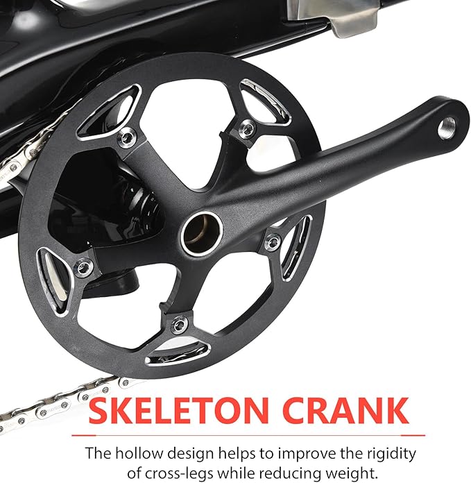 KOOTU Carbon Fiber Folding Bicycle 14-inch Wheel Student Bike One-Touch Folding Bike 6.7 Kg Mini Single-Speed Bike with Bell