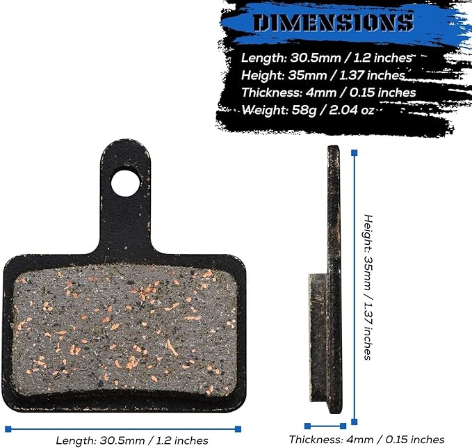 2 Pairs Brake Pads for TRP Tektro Shimano Deore Br-M575 M525 M515 T615 T675 M505 M495 M486 M485 M475 M465 M447 M446 M445 M416 M415 M395 M375 M315 M355 C601 C501(Resin,Semi-Metallic,Sintered Metal)