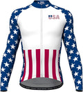 Lo.gas USA Cycling Jersey Men Short Sleeve Bike Biking Shirts American Flag Road Bicycle Clothing Full Zip with Pockets
