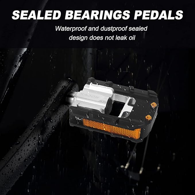 KABON Folding Bike Pedals, Bicycle Foldable Pedals with Aluminum, Universal 9/16 inch Non-Slip Cycling Pedals for Folding Bike, BMX Bike, Road Bike, Mountain Bike MTB