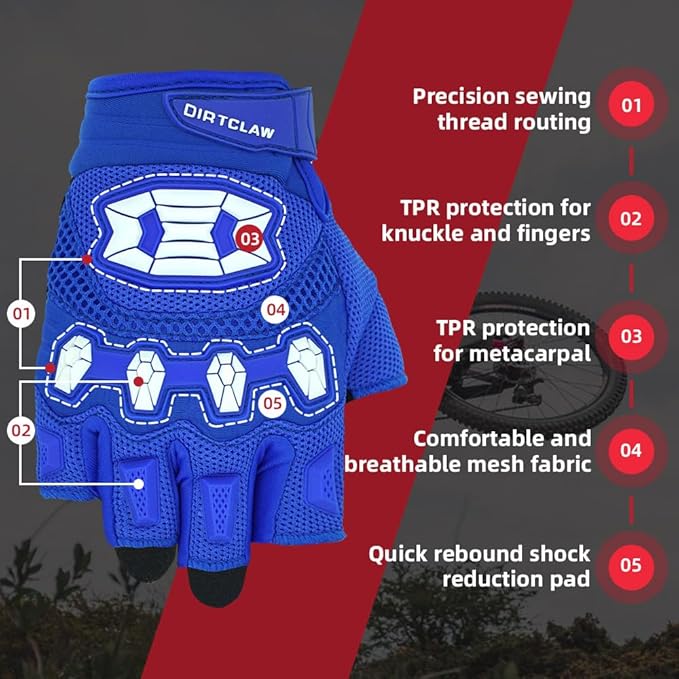 Seibertron Unisex BMX MX ATV MTB Racing Mountain Bike Bicycle Cycling Off-Road/Dirt Bike Gloves Road Racing Motorcycle Motocross Sports Gloves Touch Recognition Full Finger Glove