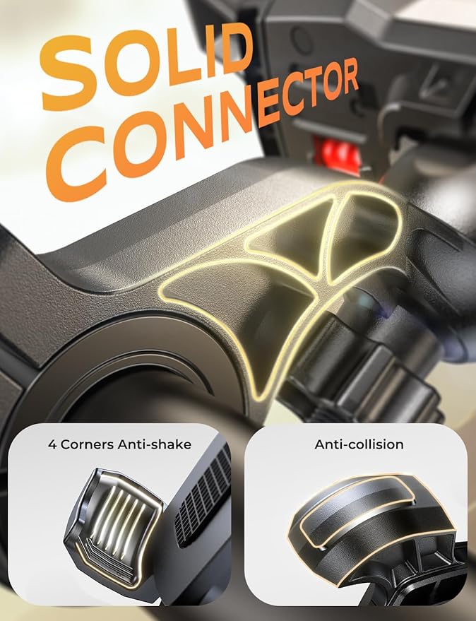 Motorcycle Phone Mount [Secure Grip][Anti-Drop], Upgrade Bike Phone Holder [1s Stable Lock], 360° Rotatable Phone Holder for Mountain Bike/ATV, Fits for iPhone/Samsung 4.7-6.9", Screw Mount